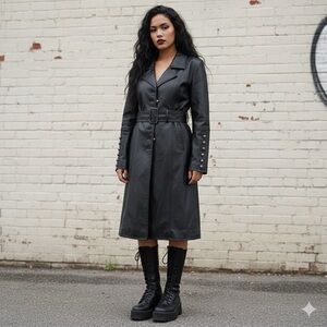 Elegant Black Women's Trench Coat